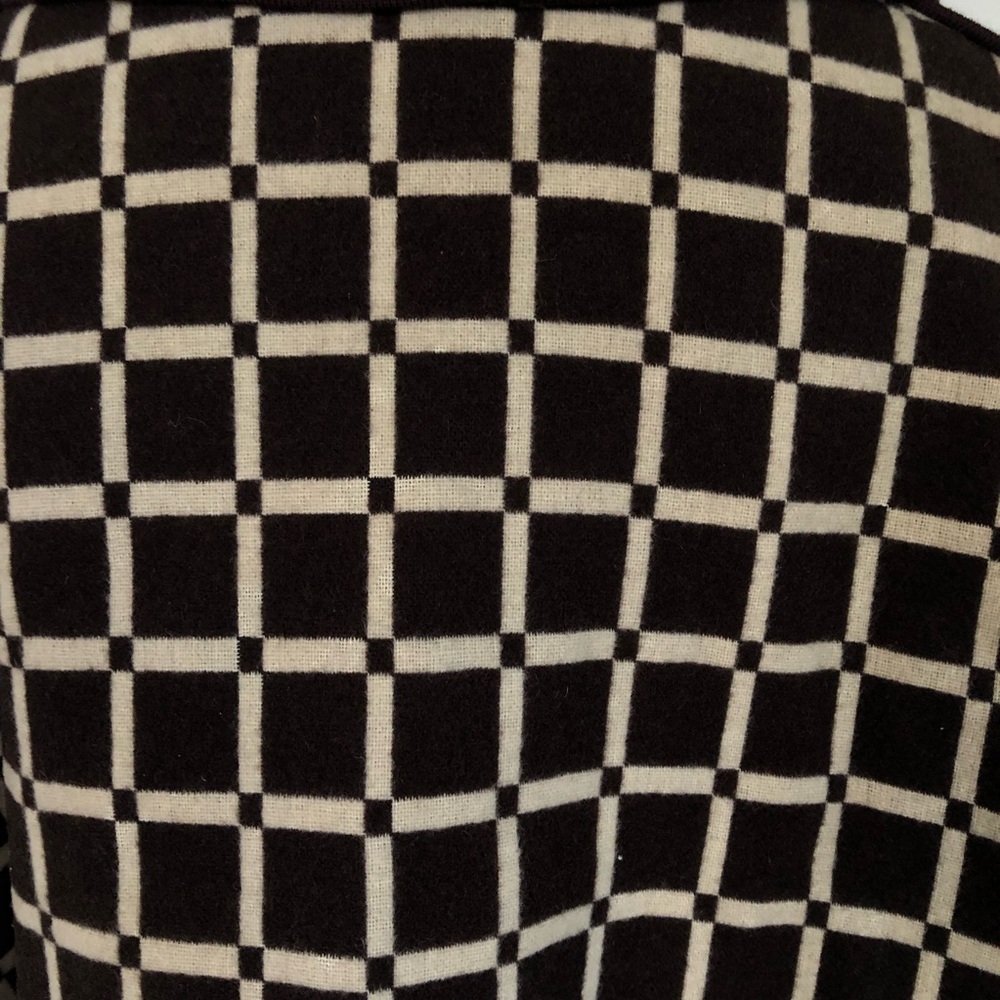 SOLD Vintage 1960s Classic Grid Square Wool Coat - Picture 9 of 10